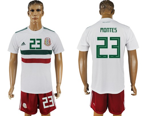 Mexico #23 Montes Away Soccer Country Jersey