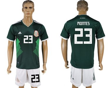 Mexico #23 Montes Green Home Soccer Country Jersey
