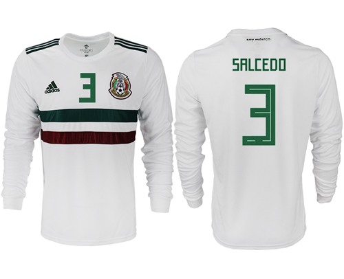 Mexico #3 Salcedo Away Long Sleeves Soccer Country Jersey