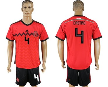 Mexico #4 Castro Away Soccer Country Jersey
