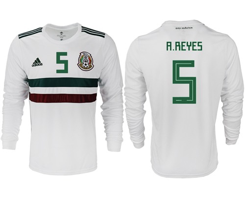 Mexico #5 A.Reyes Away Long Sleeves Soccer Country Jersey