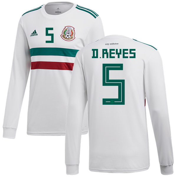 Mexico #5 D.Reyes Away Long Sleeves Soccer Country Jersey