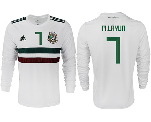 Mexico #7 M.Layun Away Long Sleeves Soccer Country Jersey