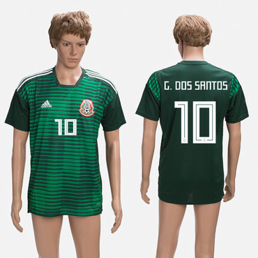Mexico 10 G. DOS SANTOS Training 2018 FIFA World Cup Thailand Soccer Jersey