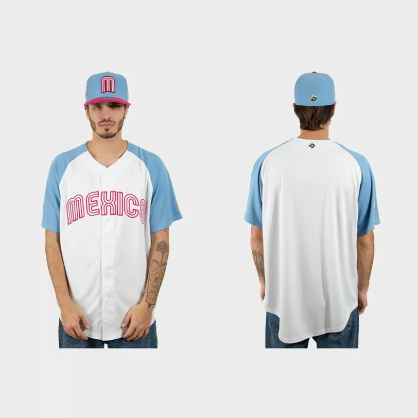Mexico Baseball 2023 World Baseball Classic Jersey – White Blue