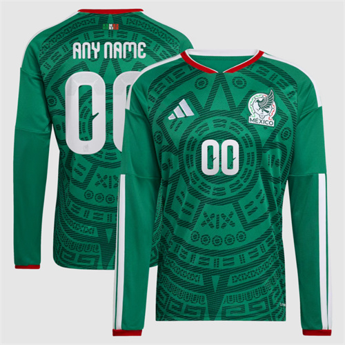 Mexico National Team adidas 2026 Home Replica Long Sleeve Custom Jersey