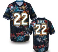 Miami Dolphins #22 BUSH Men's Stitched NFL Elite Fanatical Version Jersey (2)