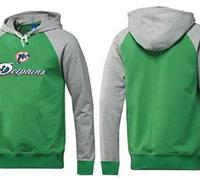 Miami Dolphins Authentic Logo Pullover Hoodie Green & Grey