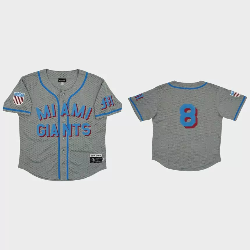 Miami Giants #8 Rings & Crwns Mesh Replica Jersey – Gray.jpg