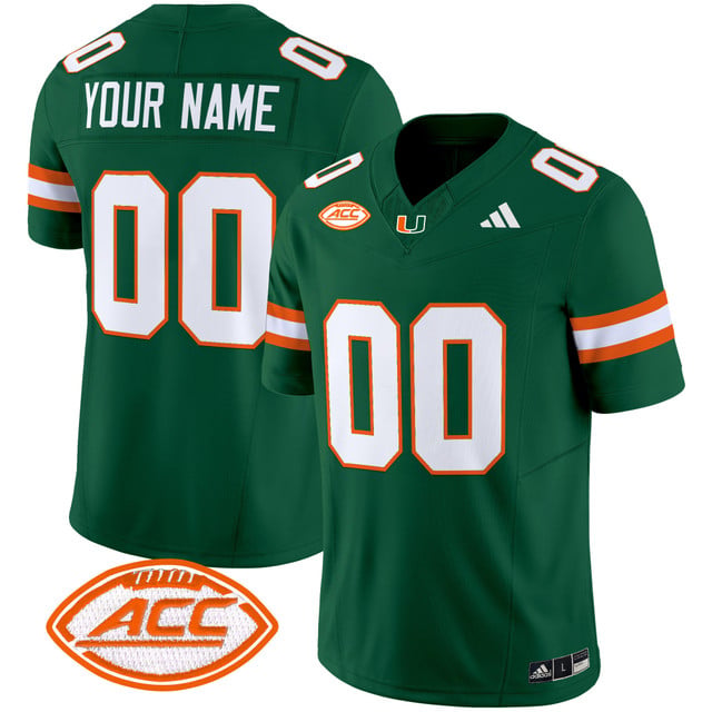 Miami Hurricanes 2025 Vapor Limited Custom Jersey green