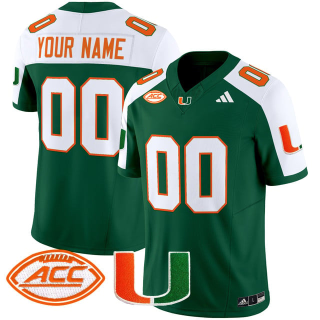 Miami Hurricanes 2025 Vapor Limited Custom Jersey green white