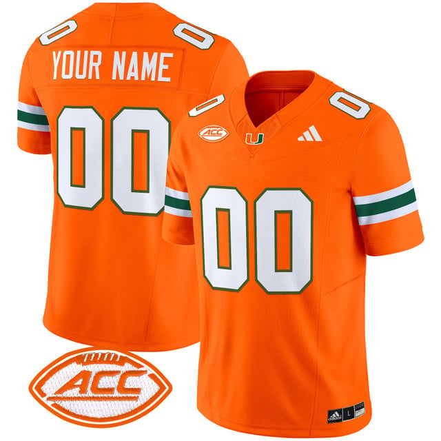 Miami Hurricanes 2025 Vapor Limited Custom Jersey orange