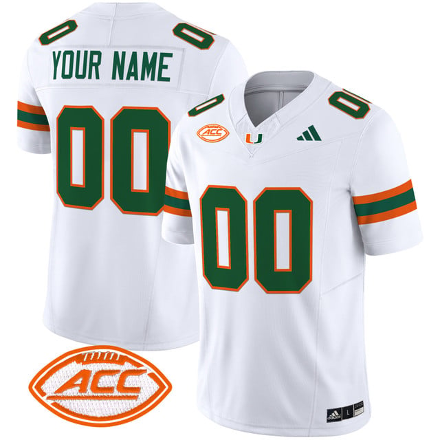 Miami Hurricanes 2025 Vapor Limited Custom Jersey white