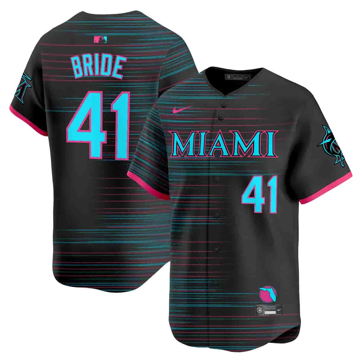 Miami Marlins 2025 City Connect Vapor Premier Limited Jersey - All Stitched Jonah Bride