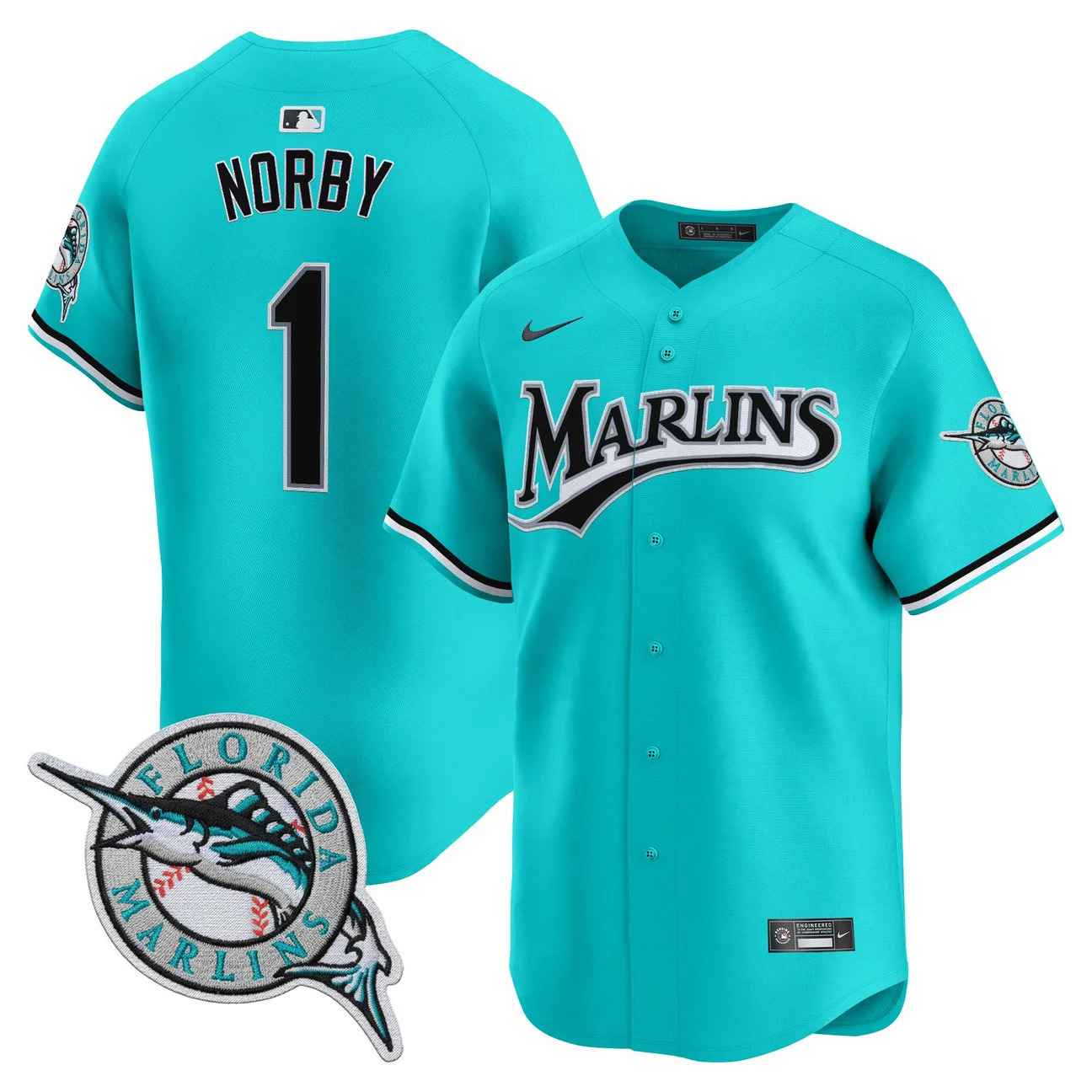 Miami Marlins 2026 Vapor Premier Limited Jersey #1 CONNOR NORBY
