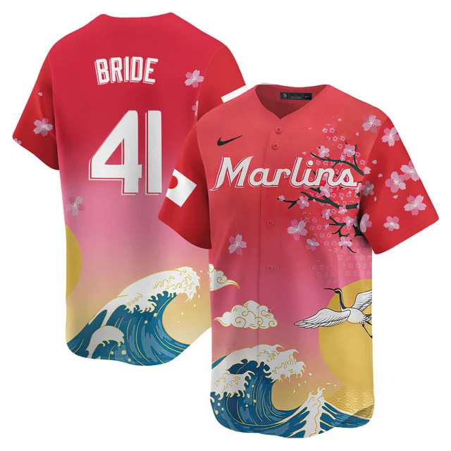 Miami Marlins Japanese Heritage Night 2025 Jersey #41 JONAH BRIDE.webp