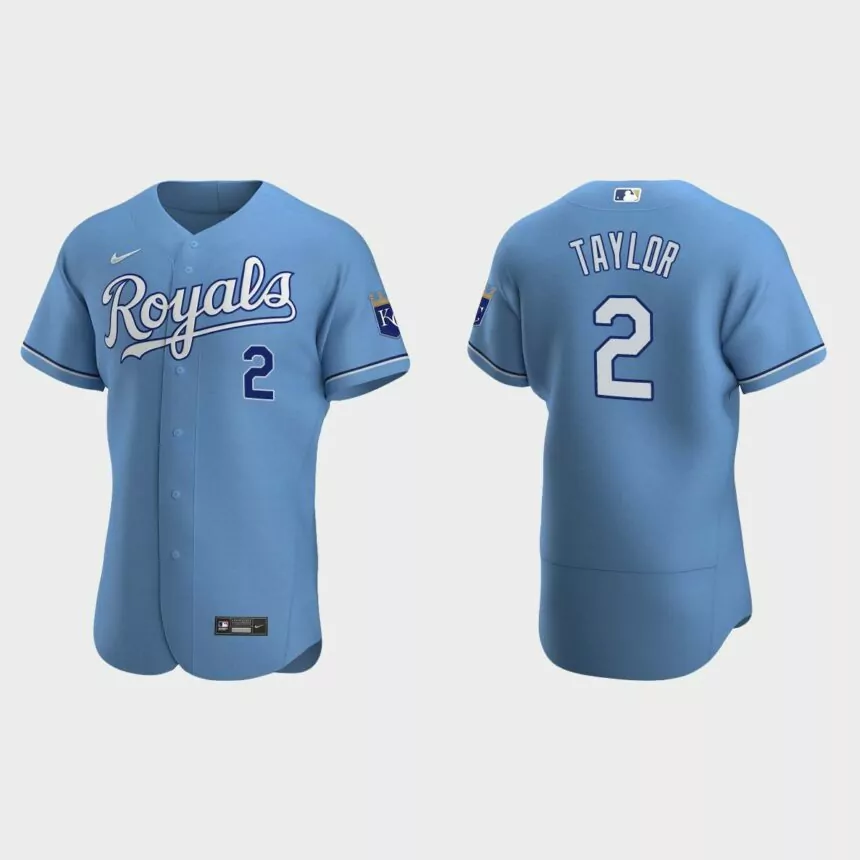 Michael A. Taylor #2 Kansas City Royals Authentic Alternate Jersey – Light Blue