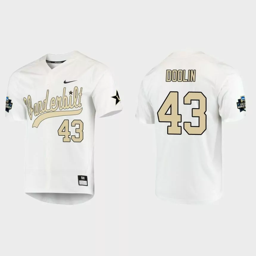 Michael Doolin Vanderbilt Commodores College World Series Baseball Jersey – White