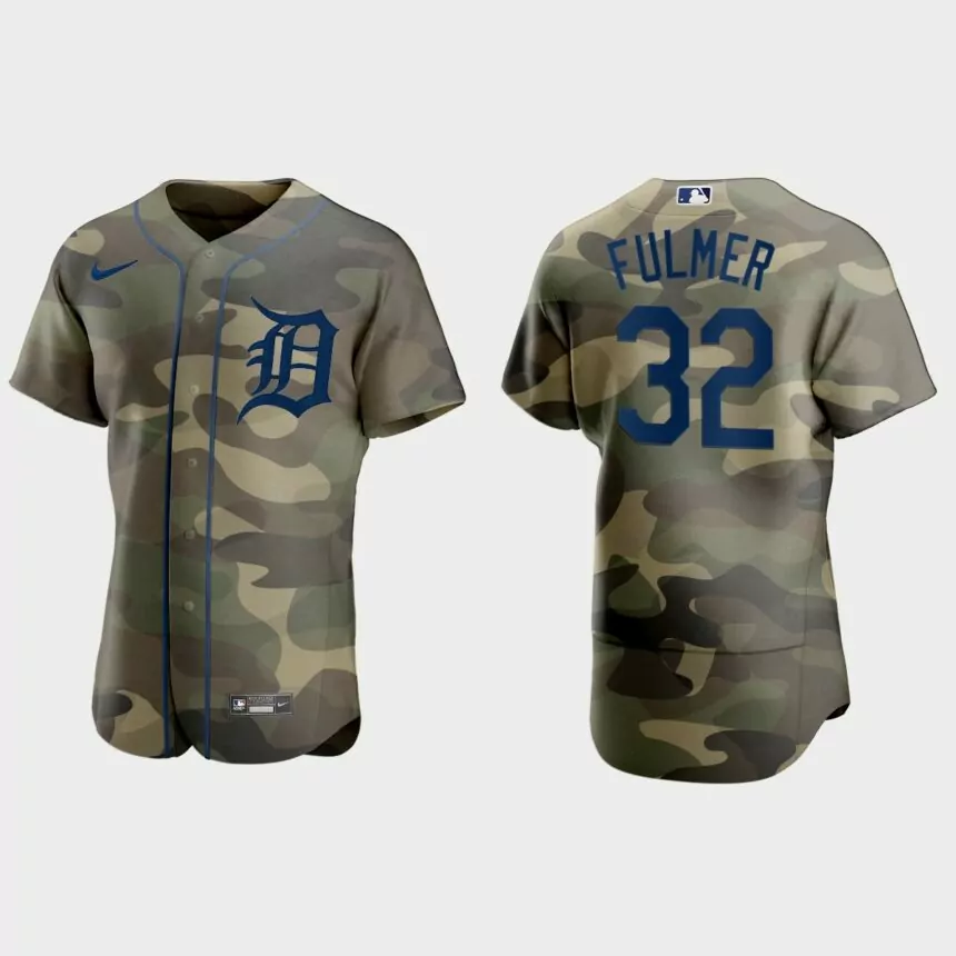 Michael Fulmer Detroit Tigers 2021 National Armed Forces Day Authentic Jersey – Cam