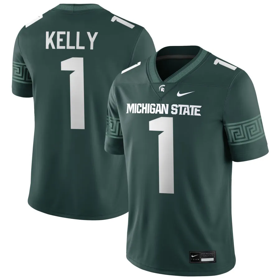Michigan State Spartans #1 Omari Kelly 2025 Green Football Game Jersey 