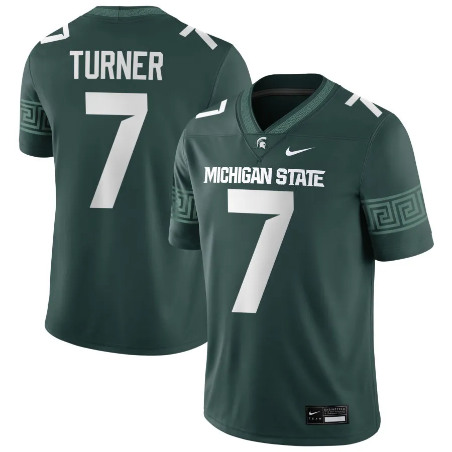 Michigan State Spartans #7 Brandon Tullis 2025 Green Football Game Jersey 