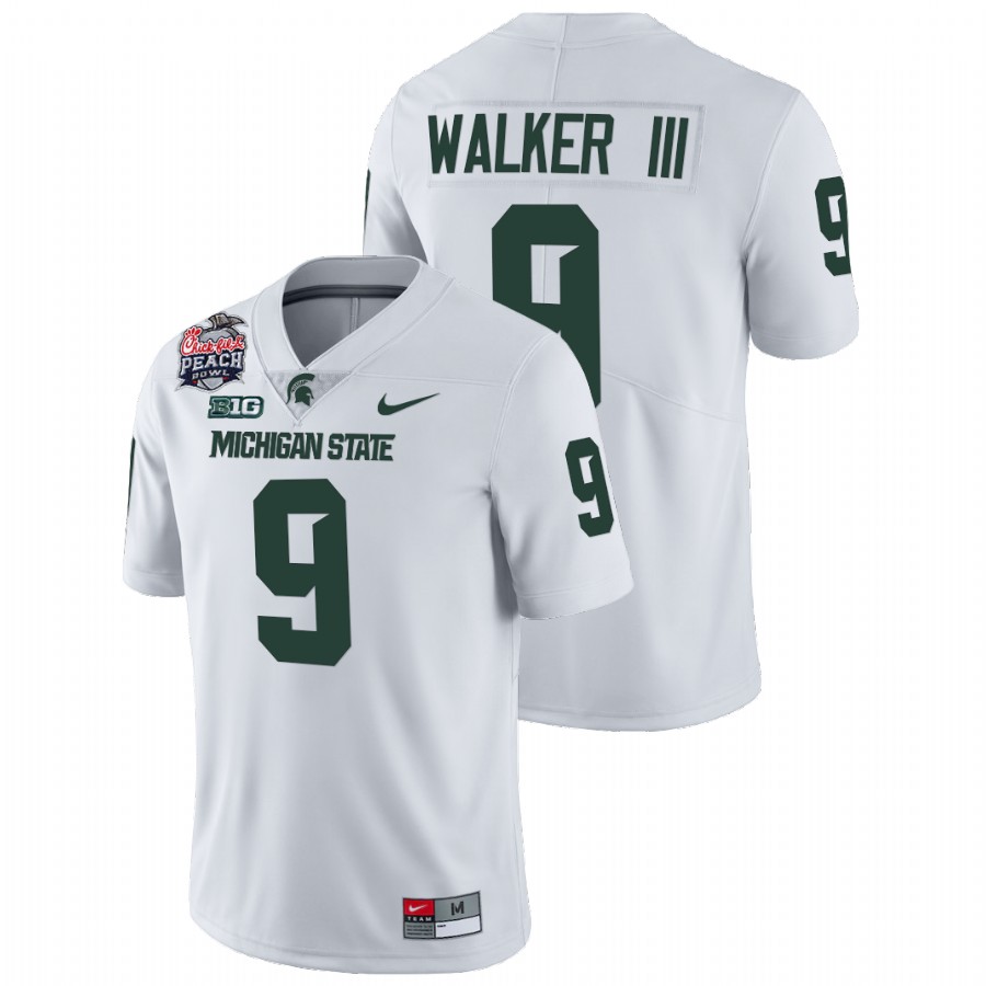 Michigan State Spartans Kenneth Walker III 2021 Peach Bowl White Jersey 