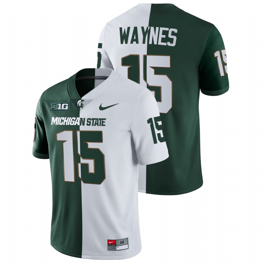 Michigan State Spartans Trae Waynes Split Edition White Green Jersey