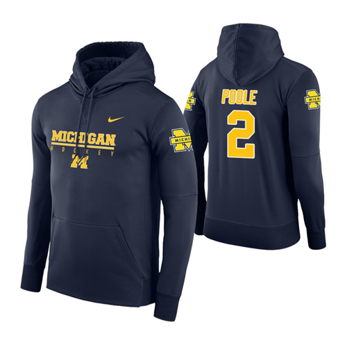 Michigan Wolverines #2 Jordan Poole Men's Navy College Basketball Hoodie