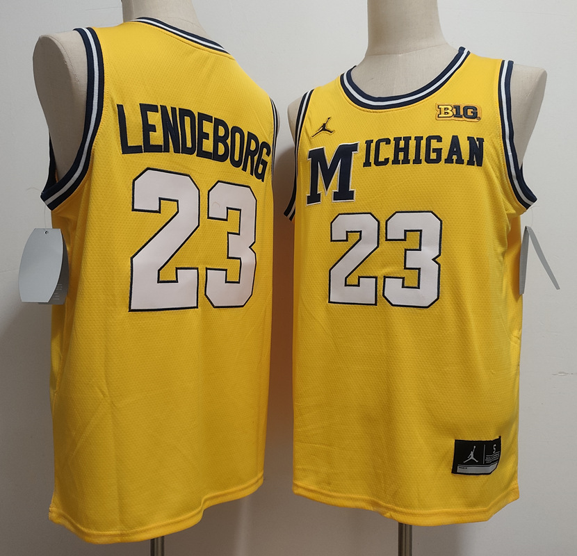 Michigan Wolverines #23 Yaxel Lendeborg 金色