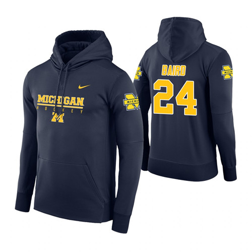 Michigan Wolverines #24 C.J. Baird Men's Navy College Basketball Hoodie