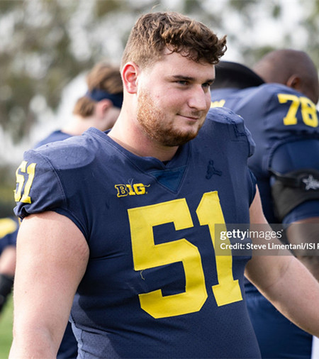 Michigan Wolverines #51 Greg Crippen Navy Football Game Jersey 