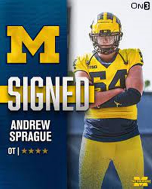 Michigan Wolverines #54 Andrew Sprague Maize Football Game Jersey 