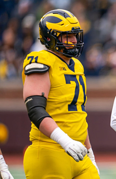 Michigan Wolverines #71 Evan Link Maize Football Game Jersey 