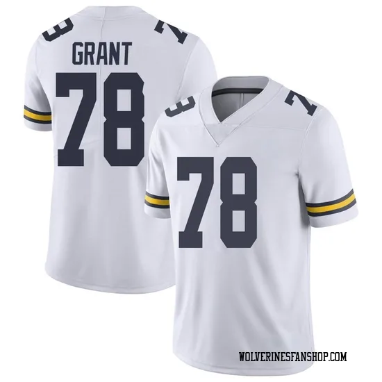 Michigan Wolverines #78 Kenneth Grant White Football Game Jersey 