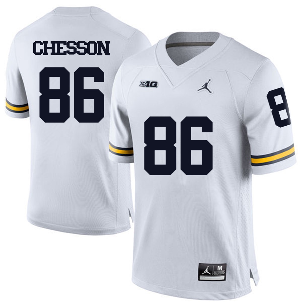 Michigan Wolverines #86 White Football Jehu Chesson Jersey