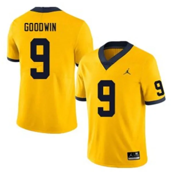Michigan Wolverines #9 Channing Goodwin 2025 Maize Football Game Jersey 
