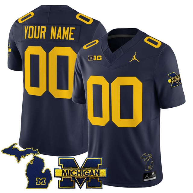 Michigan Wolverines 2025 Vapor Limited Custom Jersey navy