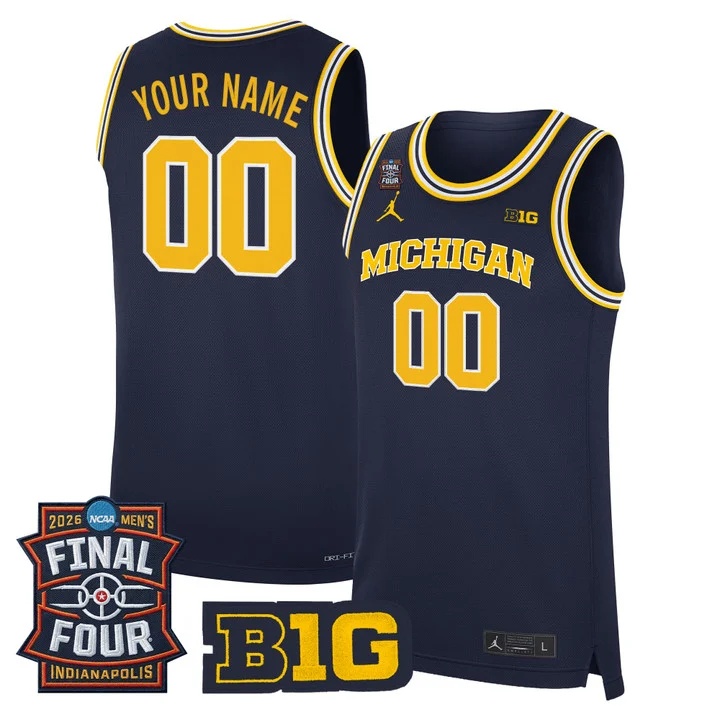Michigan Wolverines 2026 Final Four Patch Custom Basketball Jersey