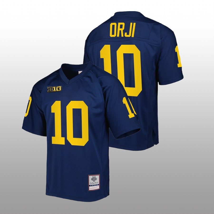 Michigan Wolverines Alex Orji Authentic Football Navy Jersey Mitchell Ness
