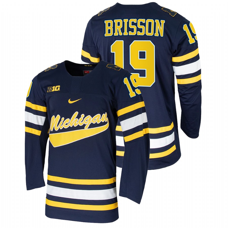 Michigan Wolverines Brendan Brisson College Hockey Replica Jersey Navy
