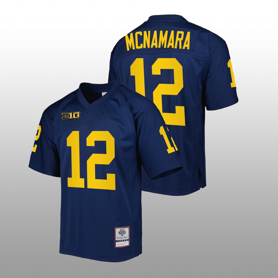 Michigan Wolverines Cade McNamara Authentic Football Navy Jersey Mitchell Ness