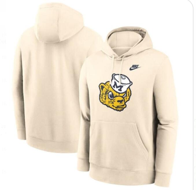 Michigan Wolverines Cream Hoodie