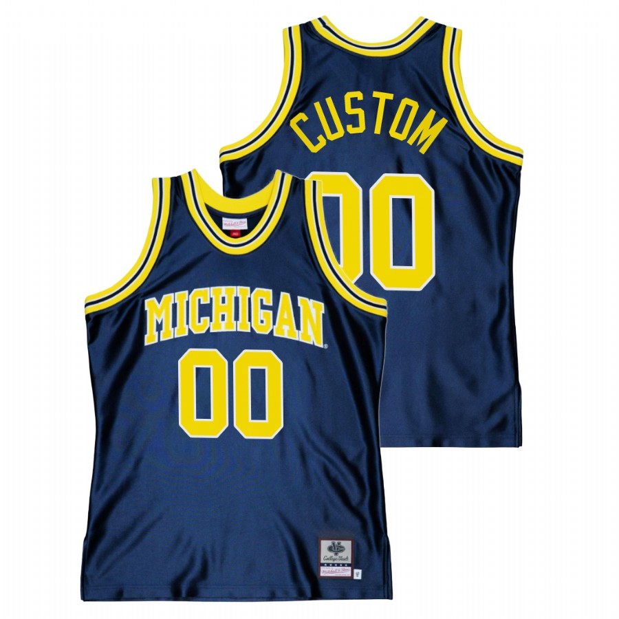 Michigan Wolverines Custom Throwback Navy College Basketball Jersey Men 