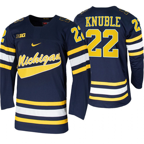 Michigan Wolverines Mike Knuble Alumni College Hockey Jersey Navy