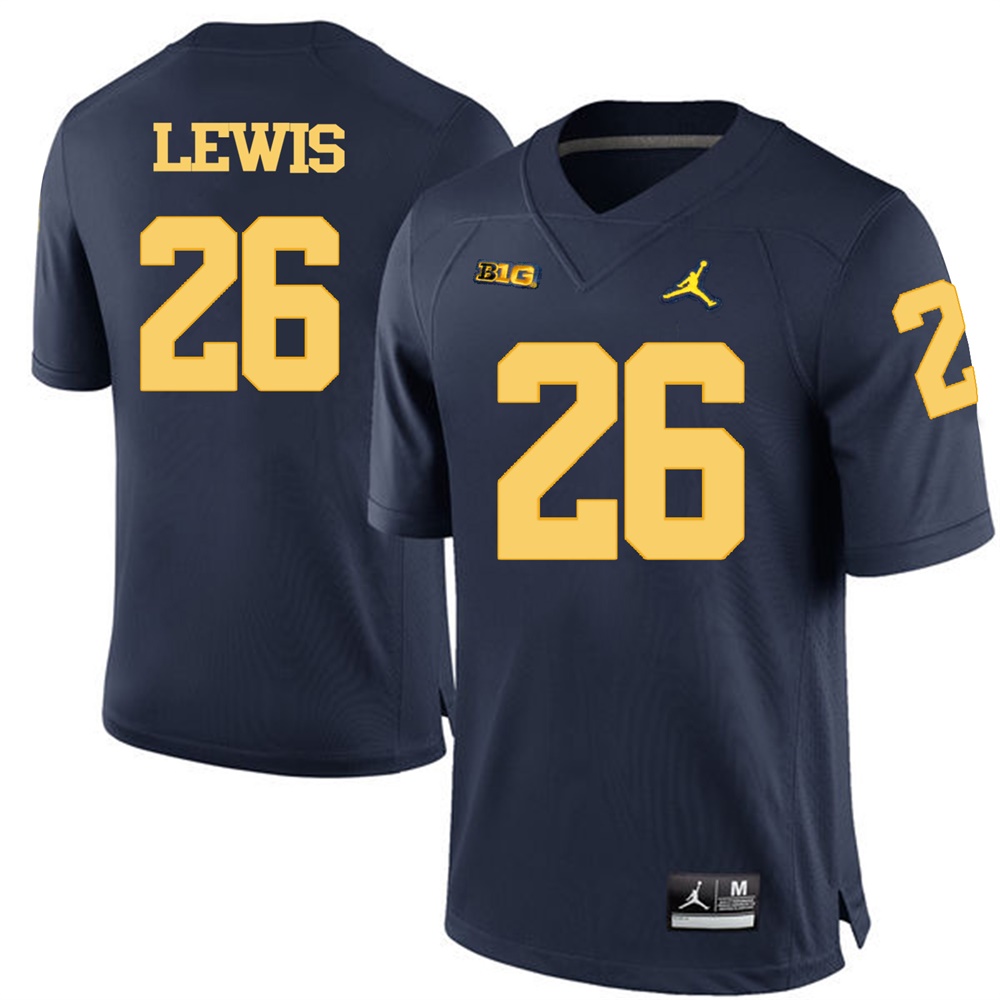 Michigan Wolverines Navy Blue Jourdan Lewis Football Jersey