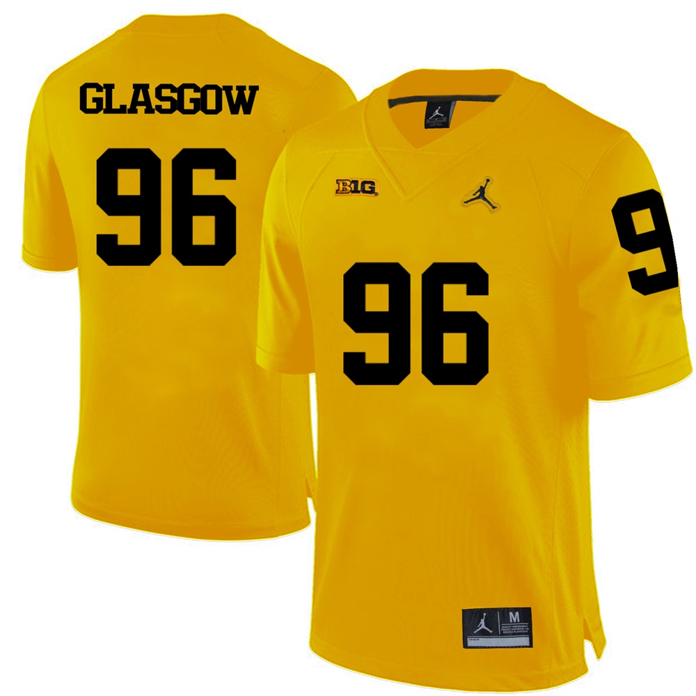 Michigan Wolverines Yellow Ryan Glasgow Football Jersey