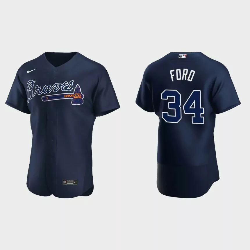 Mike Ford Atlanta Braves Authentic Jersey – Navy