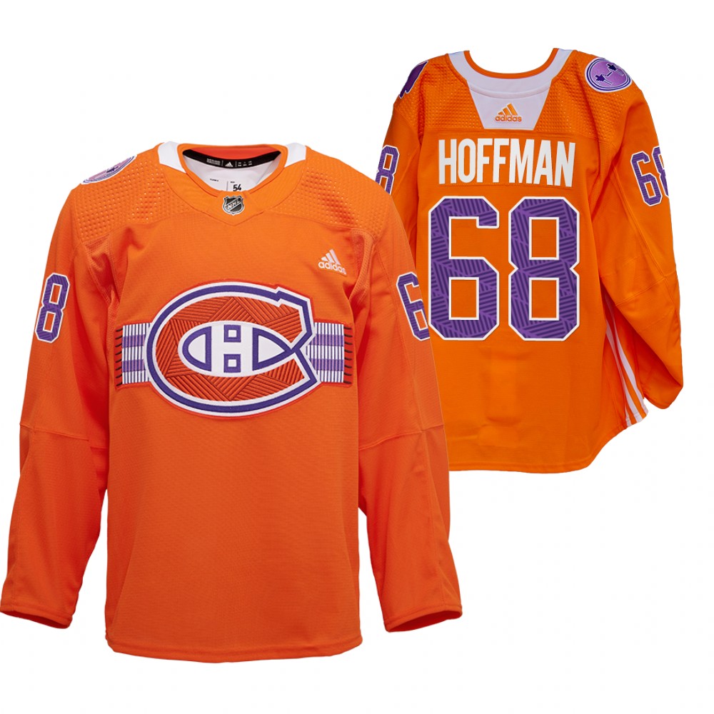 Mike Hoffman Les Canadiens Indigenous Celebration Night Jersey Orange Warmup