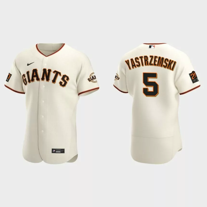 Mike Yastrzemski #5 San Francisco Giants Authentic Home Jersey – Cream