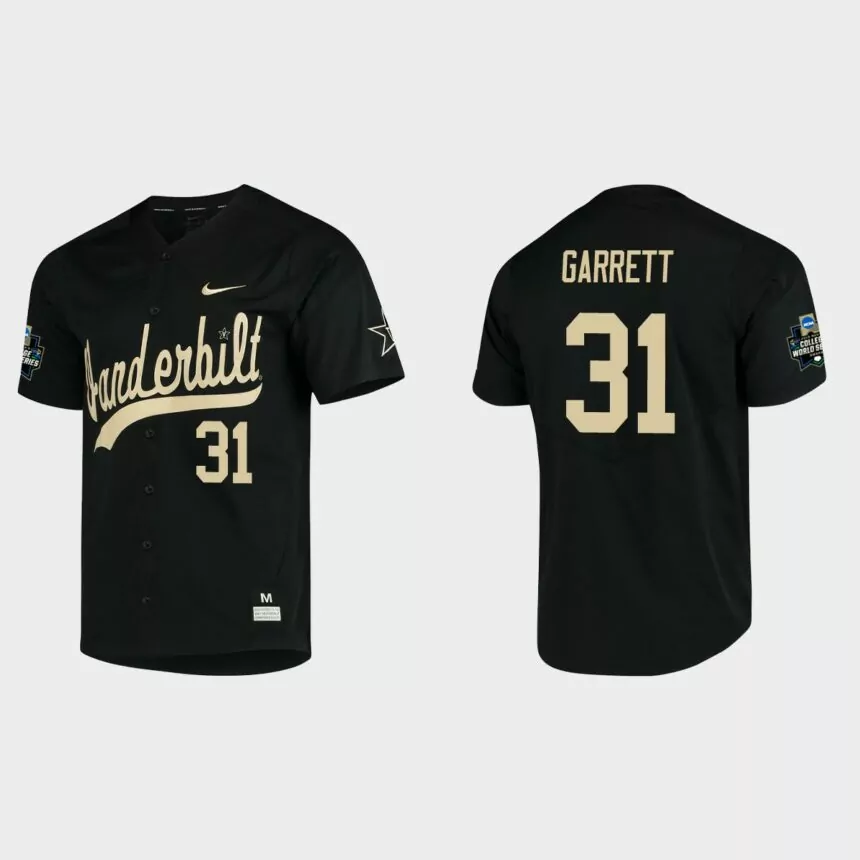 Miles Garrett Vanderbilt Commodores College World Series Baseball Jersey – Black
